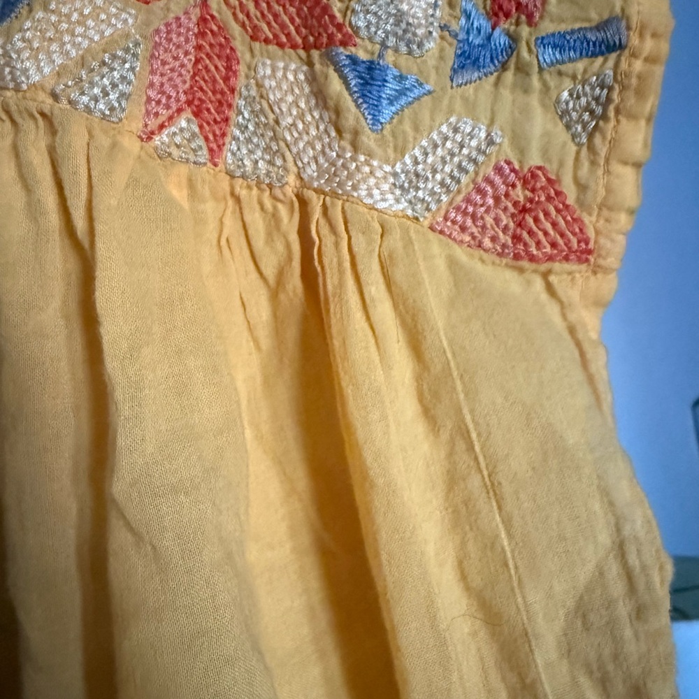 Johnny Was blouse top size small yellow embroidered EUC - Picture 4 of 6